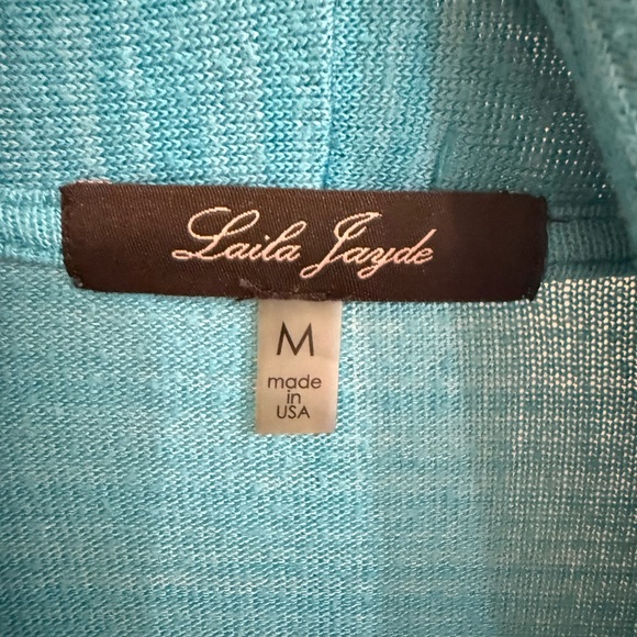Laila Jayde Turquoise Open Front Lightweight Cardigan - Picture 2 of 3